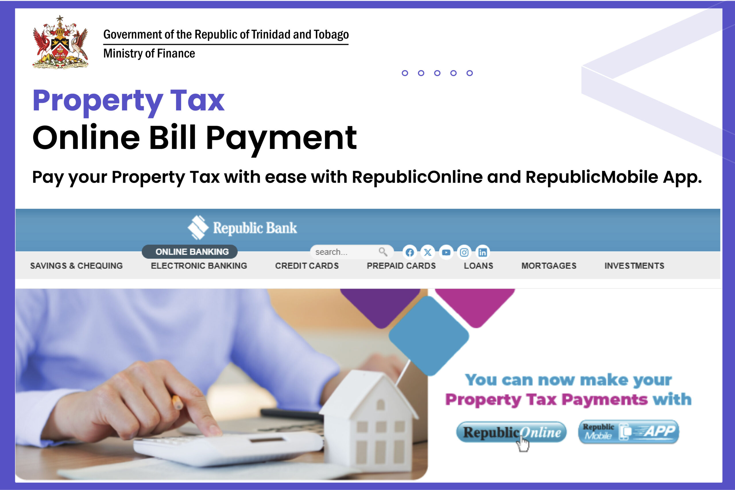 Introduction of Property Tax Online Bill Payment for Republic Bank